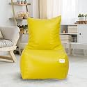 SATTVA XXXL Chair Style Bean Bag Filled with Beans | Faux Leather Bean Bag Chair for Adults &amp; Teens | Pre-Filled Comfortable Seating for Home, Living Room, Bedroom, Gaming &amp; Office – Yellow