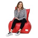 SATTVA XXXL Chair Style Bean Bag Filled with Beans | Faux Leather Bean Bag Chair for Adults &amp; Teens | Pre-Filled Comfortable Seating for Home, Living Room, Bedroom, Gaming &amp; Office – Pink