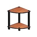 SATTVA Turn-N-Tube 2 Tier Corner Display Rack Multipurpose Wall Corner Bookshelf, Standing Rack Shelf, Living Room, Metal, Easy Assembly, Space Saving_Triangle Shape