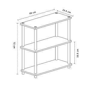 sattva turn-n-tube 3 tier corner display rack multipurpose wall corner bookshelf standing rack shelf living room metal easy assembly space saving_rectangle shape