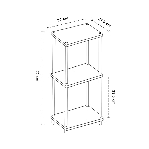 sattva turn-n-tube 3 tier corner display rack multipurpose wall corner bookshelf standing rack shelf living room metal easy assembly space saving_square shape large