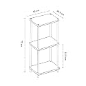 SATTVA Turn-N-Tube 3 Tier Corner Display Rack Multipurpose Wall Corner Bookshelf, Standing Rack Shelf, Living Room, Metal, Easy Assembly, Space Saving_Square Shape