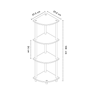sattva turn-n-tube 4 tier corner display rack multipurpose wall corner bookshelf standing rack shelf easy assembly space saving_triangle shape