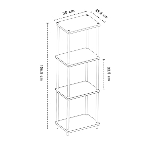 sattva turn-n-tube 4 tier corner display rack multipurpose wall corner bookshelf standing rack shelf living room metal easy assembly space saving_square shape