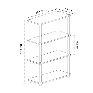 sattva turn-n-tube 4 tier corner display rack multipurpose wall corner bookshelf standing rack shelf living room metal easy assembly space saving_rectangle shape