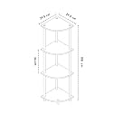SATTVA Turn-N-Tube 4 Tier Corner Display Rack Multipurpose Wall Corner Bookshelf, Standing Rack Shelf, Easy Assembly, Space Saving_Triangle Shape