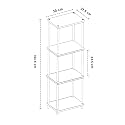 SATTVA Turn-N-Tube 4 Tier Corner Display Rack Multipurpose Wall Corner Bookshelf, Standing Rack Shelf, Living Room, Metal, Easy Assembly, Space Saving_Square Shape