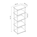 SATTVA Turn-N-Tube 5 Tier Corner Display Rack Multipurpose Wall Corner Bookshelf, Standing Rack Shelf, Living Room, Metal, Easy Assembly, Space Saving_Square Shape