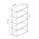 SATTVA Turn-N-Tube 5 Tier Corner Display Rack Multipurpose Wall Corner Bookshelf, Standing Rack Shelf, Living Room, Metal, Easy Assembly, Space Saving_Rectangle Shape