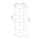 SATTVA Turn-N-Tube 5 Tier Corner Display Rack Multipurpose Wall Corner Bookshelf, Standing Rack Shelf, Living Room, Metal, Easy Assembly, Space Saving_Triangle Shape