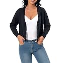 Satuun Women's V Neck Long Sleeve Cropped Cardigan Sweaters Bolero Shrugs
