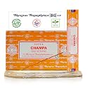 Satya Champa Incense Sticks, Satya Bng Insenses 15gmx12 Pack with Raajsee Incense Holder Bundle, Satya Nagchampa Natural Incense