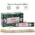 Satya Jasmine & Nagchampa Incense Sticks - 15gmx12 Pack with Raajsee Incense Holder