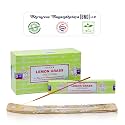 Satya Lemon Grass & Nagchampa Incense - 15gmx12 Pack with Raajsee Incense Holder