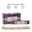 Satya Reiki Incense Sticks, Satya Bng (Bangalore) Insenses 15gmx12 Pack with Raajsee Incense Holder Bundle, Satya Nagchampa Natural Incense