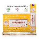 Satya Sandalwood Incense Sticks, Satya Bng Insens 15gmx12 Pack with Raajsee Insence Holder Bundle, Satya Nagchampa Natural Incence