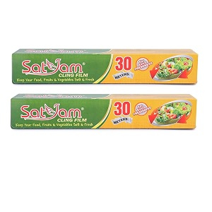 satyam cling film 30 metres x 30 cm multipurpose food wrapping paper food grade wrap biodegradable food wrapping roll food storage amp wrapping for freshness pack of 2