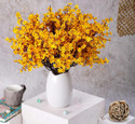 Satyam Kraft 1 Bunch Artificial Babys Breath Gypsophila Flower Sticks for Home Decor Mustard Orange Gladiolus Artificial Flower