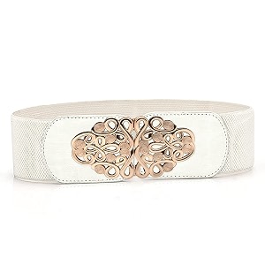 satyam kraft 1 pc women decorative stretchy belt stylish design ladies womens waist belts for girls saree western dress gowntraditional dress gift pack of 1white