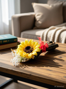 satyam kraft 1 pcs artificial sunflower flower bouquet flowers for himher gift yellow rose artificial flower