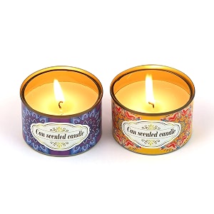 satyam kraft 2 pcs tin can round shape aroma scented soy wax candle gift perfect for home decorationsurprise decorationbirthdayweddingany occasion decorative candles pack of 2