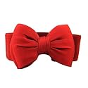SATYAM KRAFT 1 Pcs Women's Bowknot Design Stretchable Stylish Waist Belts Kanduro-Belt For Girls, Women Saree, Western Dress, Gown, Traditional Dress For Valentine (Red, Fabric)