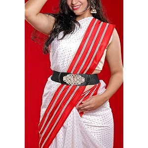 satyam kraft 1 pcs women retro elastic stretchy belt stylish design ladies womens waist belts kanduro-belt for girls sareewestern dressgown dressestraditional dressgown pack of 1 brown