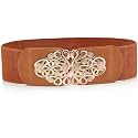 SATYAM KRAFT 1 Pcs Women Retro Elastic Stretchy Belt Stylish Design Ladies Womens Waist Belts kanduro-Belt for Girls, Saree,Western Dress,Gown Dresses,Traditional Dress,Gown (Pack of 1, Brown)