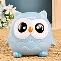 SATYAM KRAFT 1 Piece Polyresin Piggy Bank, Kids Coin Box Gullak, Coin Holder Showpiece for Rupees Saving, Coin Storage Box for Girl, boy, Adults-Money Kilona ATM for Gifting, Birthday (Owl Blue)
