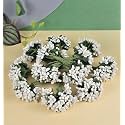 SATYAM KRAFT 12 Bunch Decorative Artificial Gold Pollen Flower Perfect for Tiara, Wedding Jewelry &amp; DIY Making Flowers for Bouquet, Hamper, Trousseau Decoration Items(12 Bunch of 144 Pollen Each)