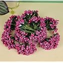 SATYAM KRAFT Fabric 12 Bunch Artificial Pollen Flower Perfect for Tiara,Jewelry &amp; DIY Flowers for Diwali,Bouquet,Hamper,Trousseau Decoration,Deepawali,Items(12 Bunch of 12 Pollen Each)(Dark Pink)