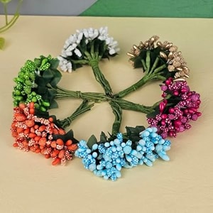 SATYAM KRAFT 24 Bunch Decorative Artificial Pollen