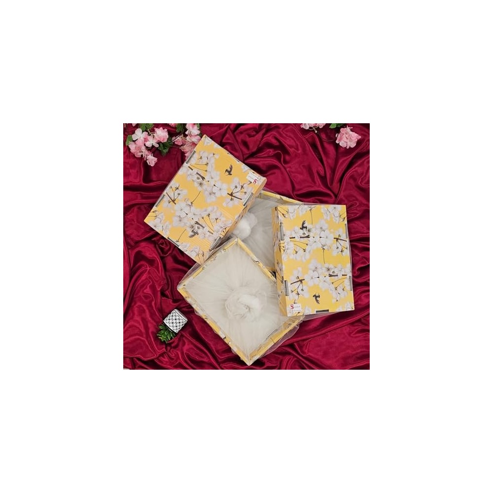 SATYAM KRAFT 4 Pcs Multipurpose Decorative Yellow Color Folding Paper ...
