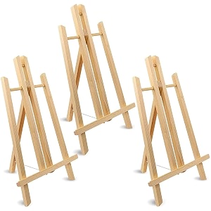 satyam kraft 3 pcs wooden foldable and lightweight tabletop display easel painting stand for displaying great artworkartists drawing christmas new year decoration 40 cm