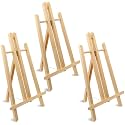 SATYAM KRAFT 3 Pcs Wooden Foldable and Lightweight Tabletop Display Easel Painting Stand for displaying Great Artwork,Artists Drawing, Christmas, New Year Decoration (40 Cm)