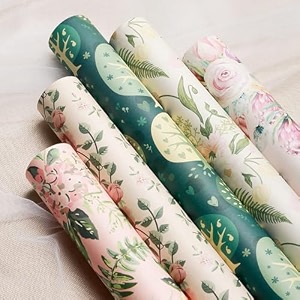 satyam kraft 5 pcs korean wrapping paper for gift packing  gift sheets for himher girlfriend boyfriend birthday wedding enagagement anniversary chocolate packing return gifts floral decoration brown paper