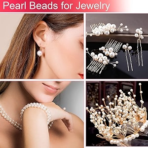 satyam kraft 6mm white pearl beads 1200 pcs  artificial moti for diy jewelry crafting beading embroidery amp scrapbooking  ideal for gifts amp diy projects