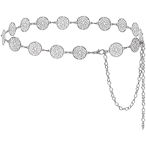 satyam kraft 1pcs women39s kanduro adjustable tassel hollow circle waist chain ladies belts kanduro for girls saree western dress gown traditional dress silver