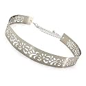 SATYAM KRAFT 1 Pcs Women's Metal 3.5 cm Wide Hollow Design Plate Stylish Design Ladies Womens Waist Belts kanduro for Girls, Western Dress, Long Gown,Traditional Dress for Valentine Day Gift(Silver)