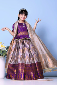 satyamfab indi girls lehenga choli ethnic wear printed lehenga choli and dupatta set purple pack of 1