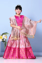 satyamfab Indi Girls Lehenga Choli Ethnic Wear Printed Lehenga, Choli and Dupatta Set