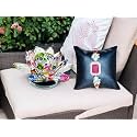 SAUDEEP INDIA Solar Rotating Crystal Lotus Car Air Freshener Diffuser with LED Lights | Perfume Aroma Holder | Automatic Rotating Dashboard Decor for Car, Home & Office | Crystal Fragrance Diffuser