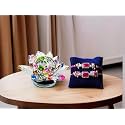 SAUDEEP INDIA Feng Shui Crystal Lotus Idol for Home Decor with Lumba/Couple Rakhi Set Brother Bhabhi | Lotus for Vastu Home Decor(Couple Rakhi with Gift Hamper)