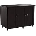 Sauder Miscellaneous Storage Easy Rolling Sewing and Craft Table/Cart/ Pantry cabinets, Cinnamon Cherry finish