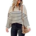 SAUKOLE Womens Sweaters Batwing Sleeve Side Slit Loose Knit Pullover Tops