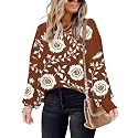 SAUKOLE Womens Sweaters Batwing Sleeve Side Slit Loose Knit Pullover Tops