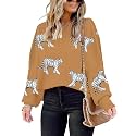 SAUKOLE Womens Sweaters Batwing Sleeve Side Slit Loose Knit Pullover Tops