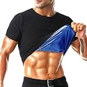 Sauna Shirt for Men Short Sleeve Mens Sauna Suit Sweat Body Shaper Compression Vest Gym Exercise Top