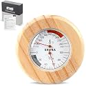 Sauna Thermometer Hygrometer 2 in 1 Pine Wood Dial 70-250°F Battery-Free