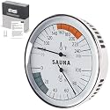 Sauna Thermometer and Hygrometer Combo, Rust-Proof Aluminum Alloy, 70-250°F
